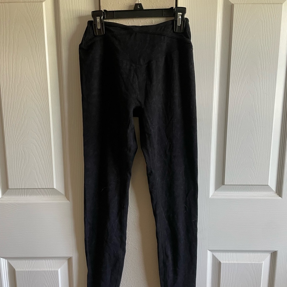 BuffBunny faux crossover acid wash black leggings